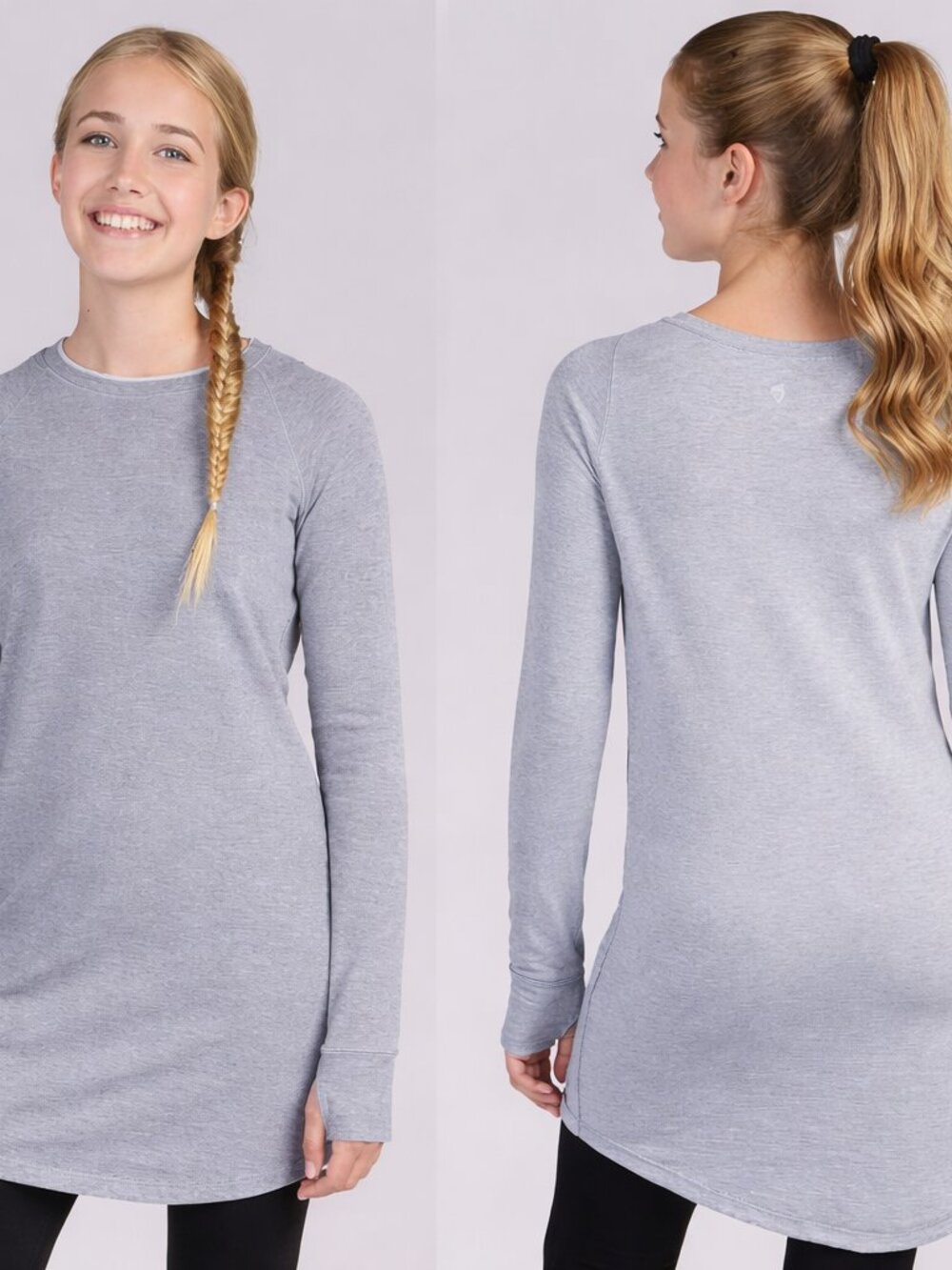 Ivivva Girl by Lululemon 🍋Play N' Revers Dress grey thumbholes size 10 - Picture 2 of 5